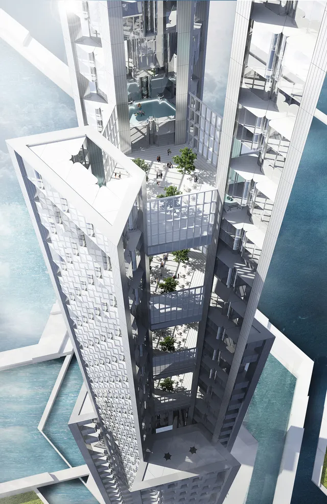 「スカイマイルタワー」垂直型の「都市」