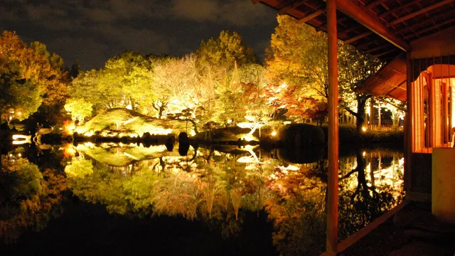 福井県の養浩館庭園　ライトアップ