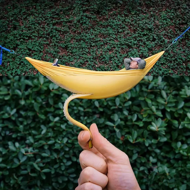バナナとハンモック　合成写真