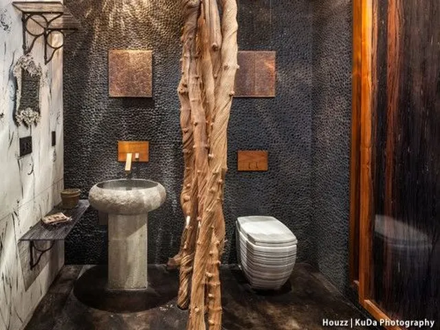 世界の「ユニークなトイレ」木　石