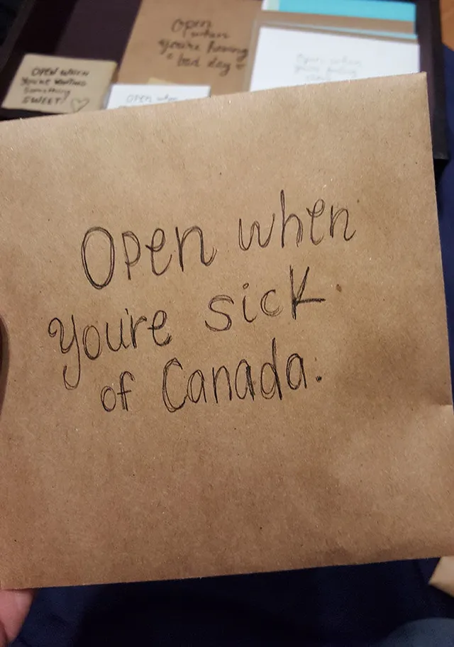 カナダに帰りたくなったら開ける封筒